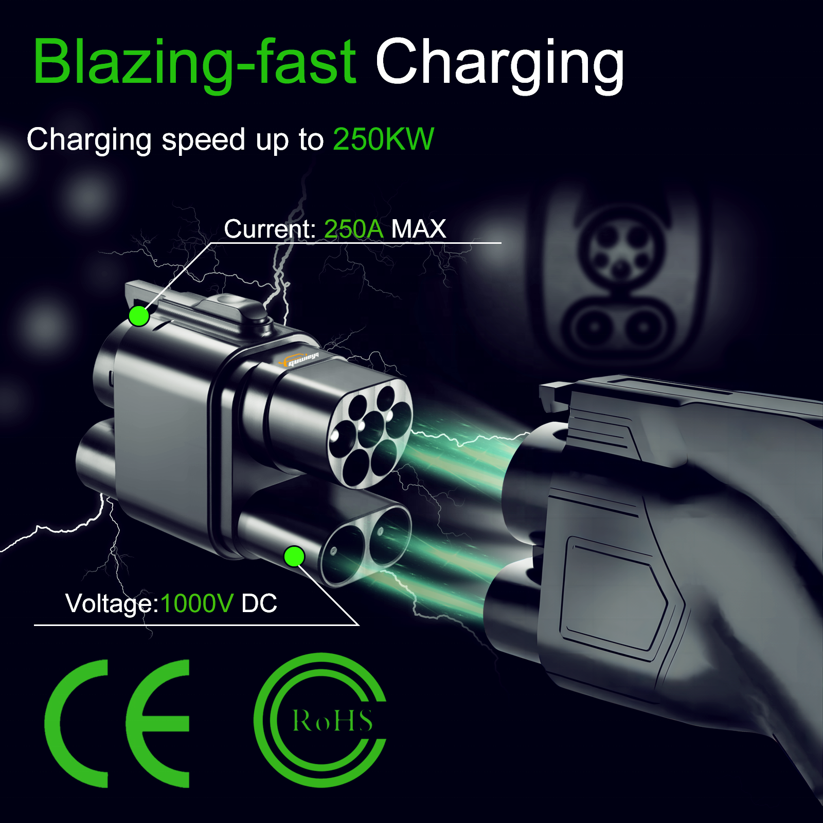 Not For BMW i3 GUWIEYG DC+AC From CCS2 Charger to CCS1 EV CCS2 to CCS1 Electric Vehicle Charger DC Fast Ev Charging Adapter