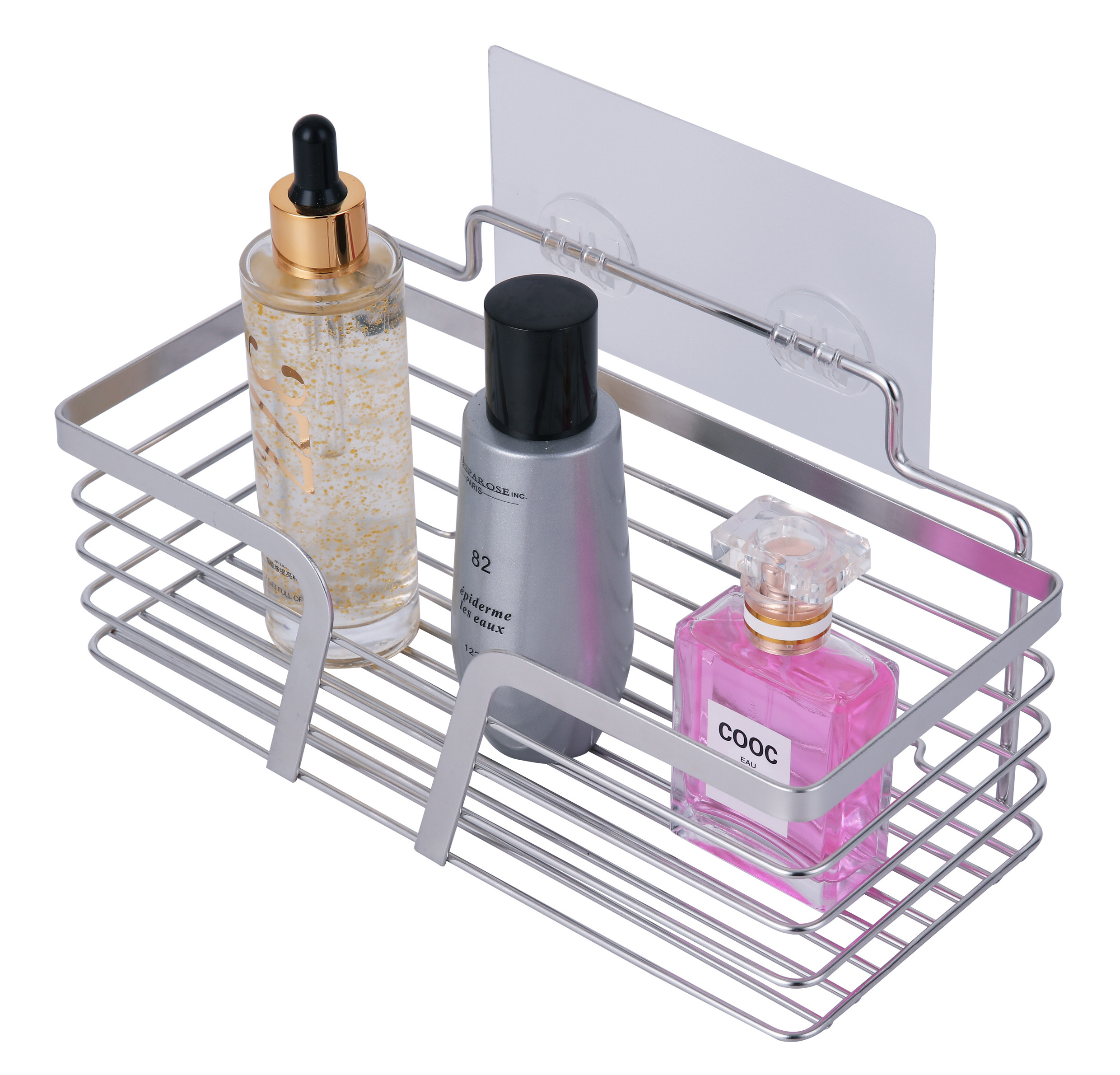 Germany design metal stainless steel 304 drill free adhesive shower caddy shelf