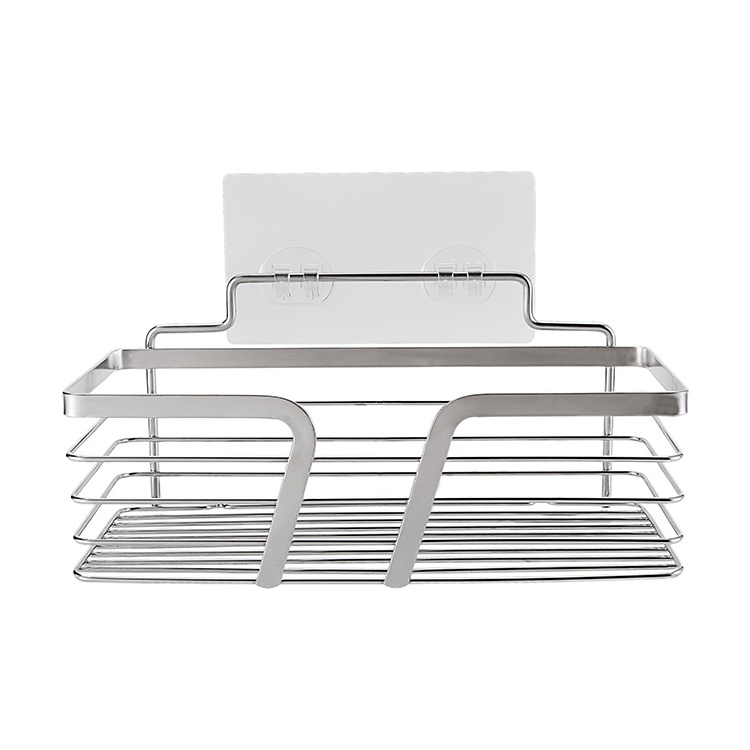 Germany design metal stainless steel 304 drill free adhesive shower caddy shelf