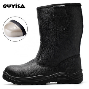 GUYISA  waterproof high cut Polyurethane injection  anti - puncture work boots Oilfield safety boots for workers