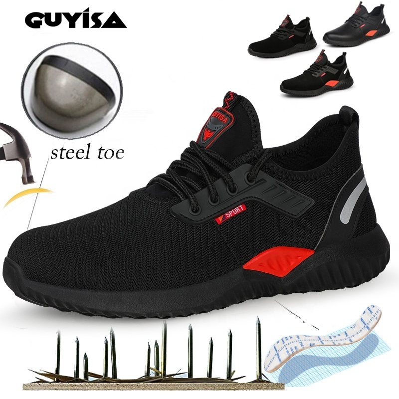 GUYISA industrial protective shoes high quality anti puncture safety shoes women steel toe mens work boots steel toe