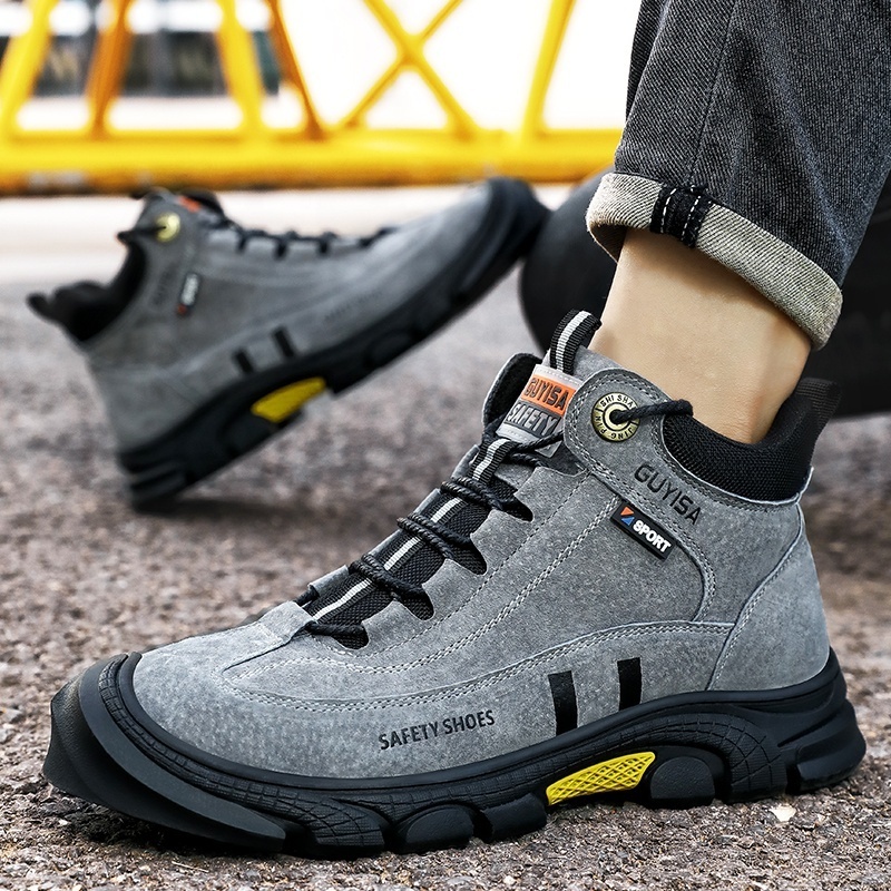 GUYISA Brand OEM Winter Warm Work Shoes Soft Pigskin Outdoor Work Safety Shoes Steel Toe