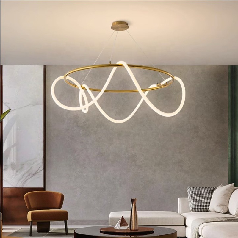 Modern creative adjustable D20 led pendant lamp for office house decorative light 360 hanging ceiling Note chandelier gold