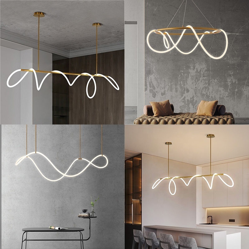 Modern creative adjustable D20 led pendant lamp for office house decorative light 360 hanging ceiling Note chandelier gold