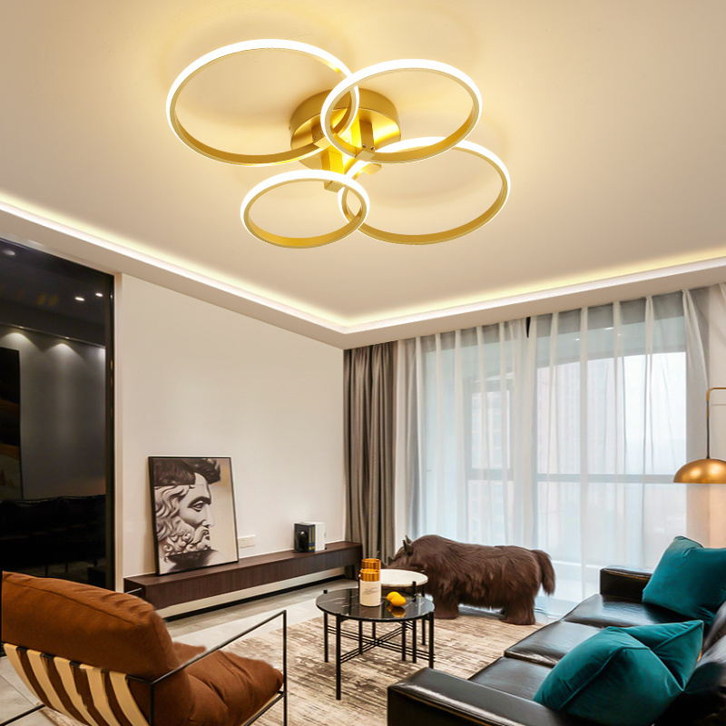 Residential Pop Dimmable Decorative Round Ceiling lamp Modern Mount Led Ceiling Light Gold for Kitchen Bedroom Living Room