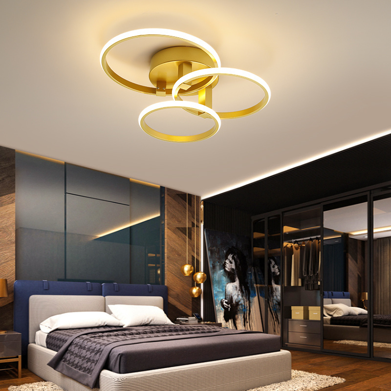 Residential Pop Dimmable Decorative Round Ceiling lamp Modern Mount Led Ceiling Light Gold for Kitchen Bedroom Living Room