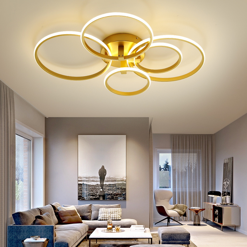 Residential Pop Dimmable Decorative Round Ceiling lamp Modern Mount Led Ceiling Light Gold for Kitchen Bedroom Living Room