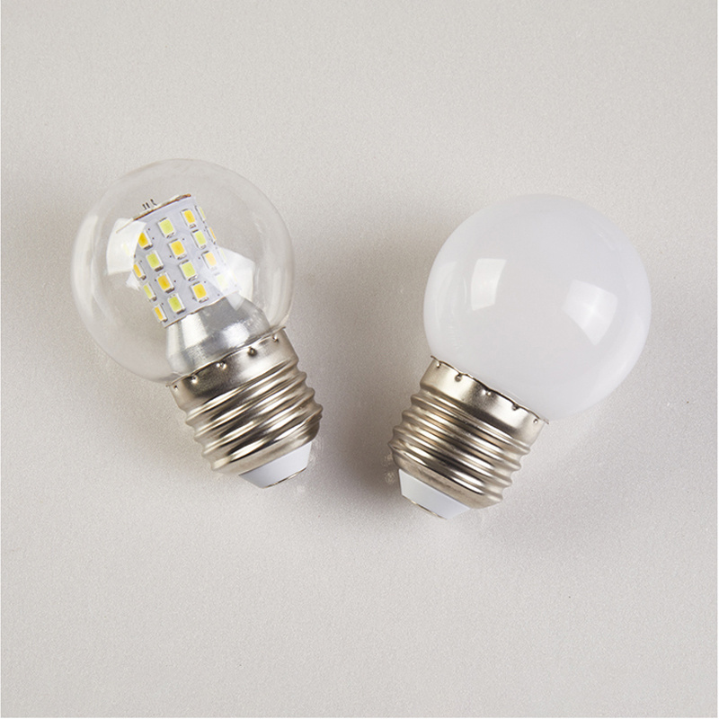 Cheap price Wholesale LED bulb e27 screw G45 white round bubble transparent mini ball globe bulbs 5w 7w magic bean light source