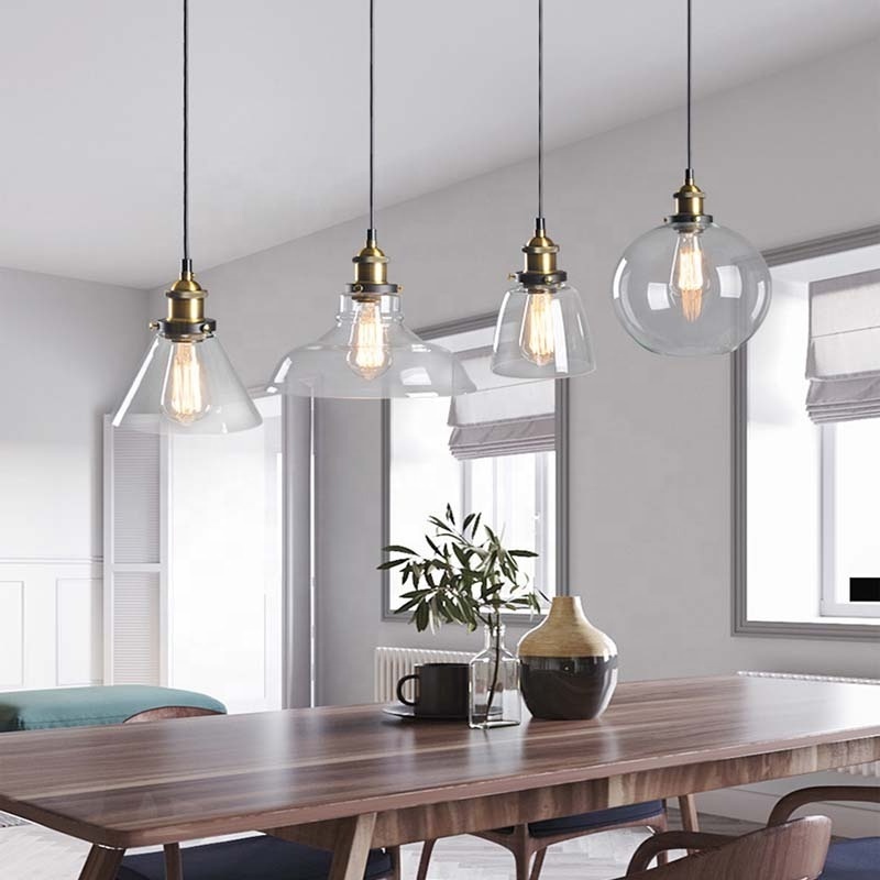 Vintage Industrial Edison Bulb glass pendant lights for restaurant retro hanging light fixtures