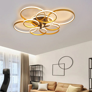 Hot Led Chandelier Lights Dimmable Modern Minimalist aluminum Led Ceiling Lamp Rings Ceiling Light for Living Room Bedroom shops