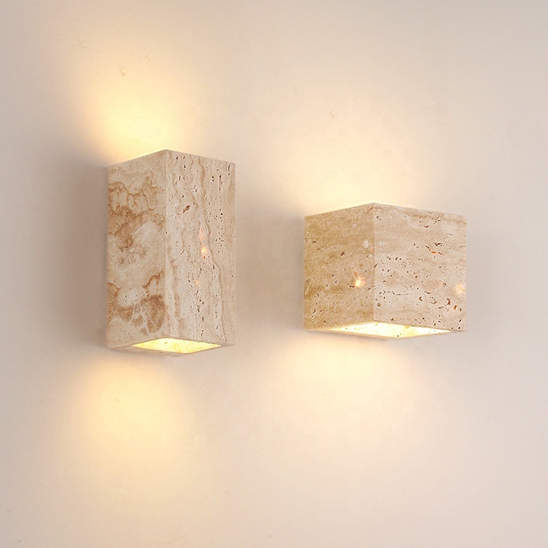 Modern Nature Yellow Cave Stone Led Wall Mounted Sconces Lamps Indoor Creative Hotel Decorative Reading Night Wall Light