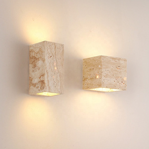 Modern Nature Yellow Cave Stone Led Wall Mounted Sconces Lamps Indoor Creative Hotel Decorative Reading Night Wall Light