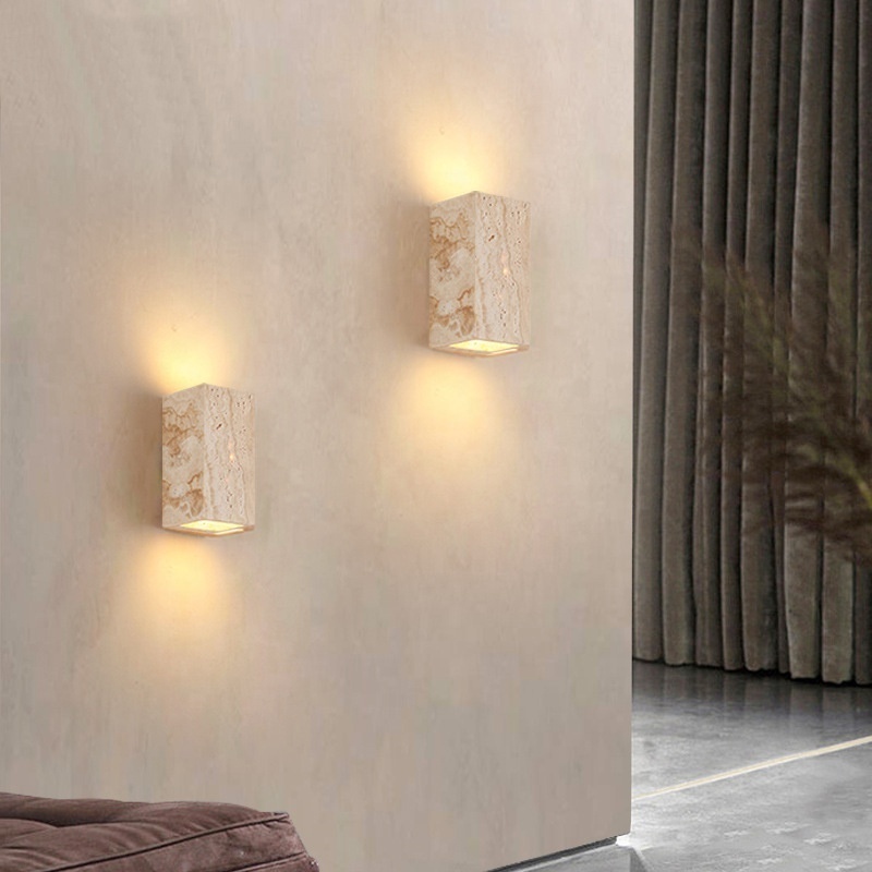 Modern Nature Yellow Cave Stone Led Wall Mounted Sconces Lamps Indoor Creative Hotel Decorative Reading Night Wall Light