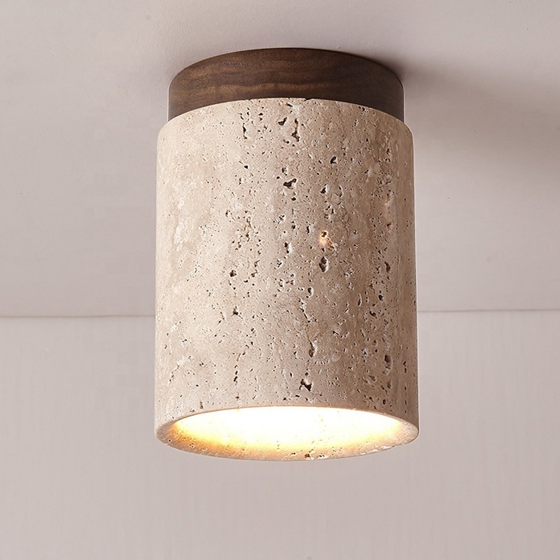 Japanese Wabi Sabi Home Decoration Ceiling Lamp Modern Warm Cream Style Balcony Corridor Industrial E27 wall cave stone Lights