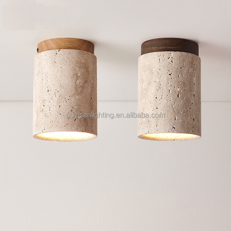 Japanese Wabi Sabi Home Decoration Ceiling Lamp Modern Warm Cream Style Balcony Corridor Industrial E27 wall cave stone Lights