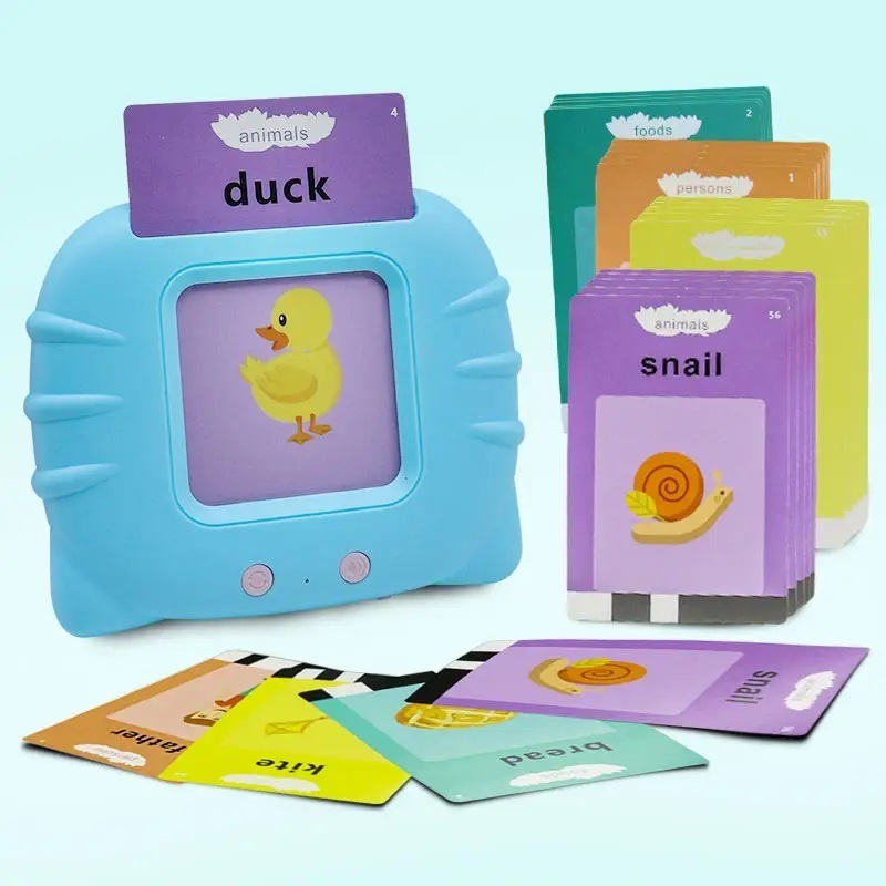 Multi-Language English/French/Arabic 112 Cards 224 Words Learning Machines Educational Talking Flash Cards Learning Toys