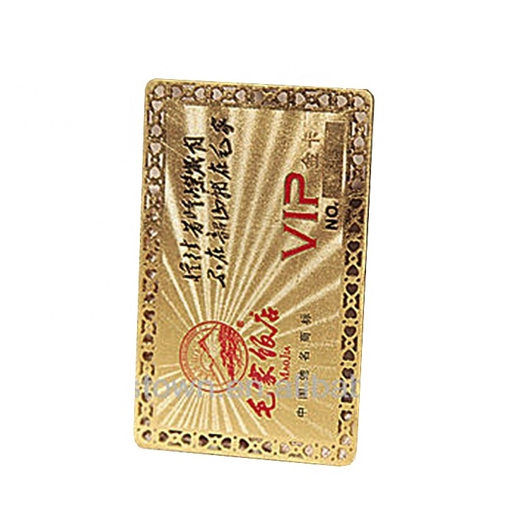 Custom Printing Private Metal Vip Gold Card For Promotion Stainless Steel Metal Vip Gold Card Gold Business Metal Name Card