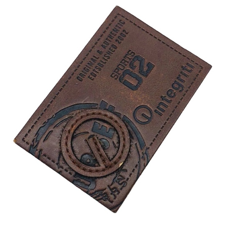 High Quality Customized Label Embossed Printed Leather Garment Labels Sustainable Jeans Patches Labels with Logo Leather Patch