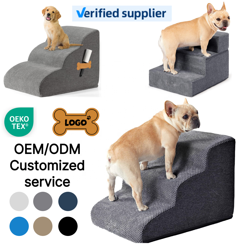 Factory wholesale Custom High Quality Dog Stairs Hign Density Dog Bed With Washable Cover Non-Slip Dog Ramp