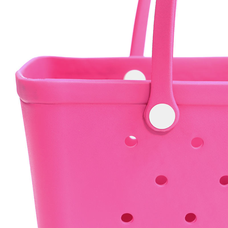 High Quality Large Tip Durable Open Waterproof Beach Tote Bag with Hole Eva Plastic Silicone Beach Tote