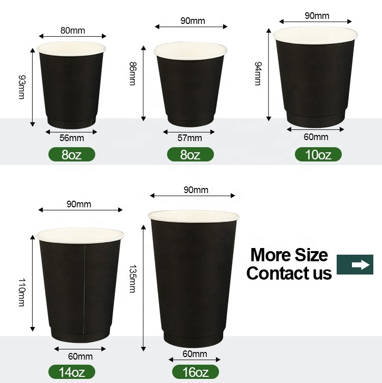 Custom Disposable Cup Lid Paper 6 8 910 12 16 20 22ounces Cardboard Paper Coffee Cups Biodegradable Cup Holder