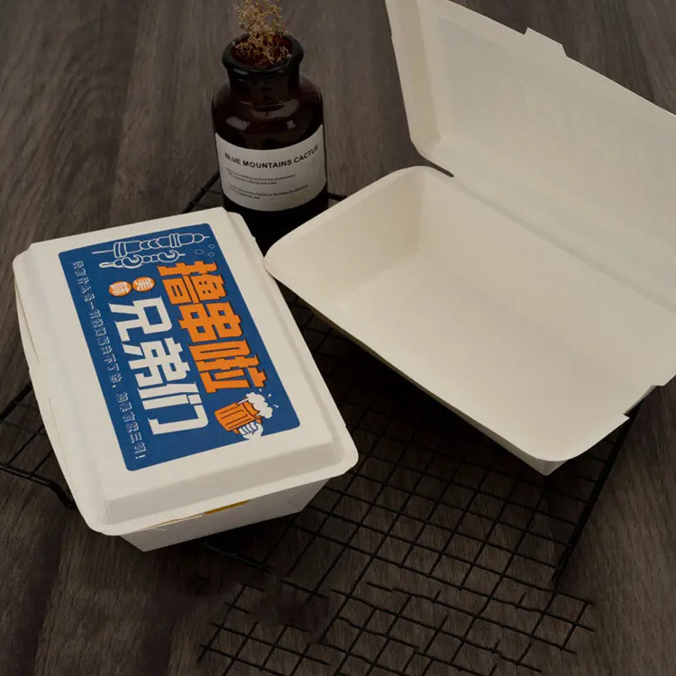 Bio Degradable Lunch Box Recycle Kraft Paper Burger Box Paper Snack Hot Dog Box