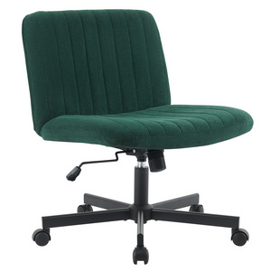 Swivel Adjustable Fabric Task Vanity Computer Chair Save Space Wide Armless Leisure Home Office Desk Chair