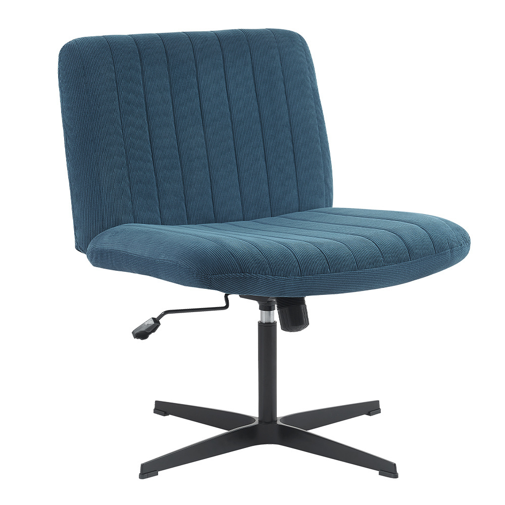 Modern Oversized Velvet Fabric Blue Silla Giratoria De Oficina Home Office No Wheels Swivel Desk Chair