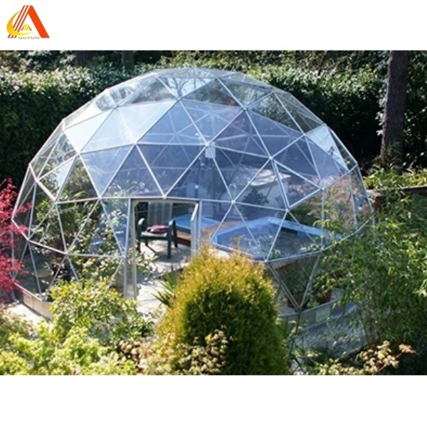 Factory Price Outdoor Trade Show Tent Hotel Garden Party Luxury Glamping Snow resistance PVC Winter Geodesic Glass Dome Tent