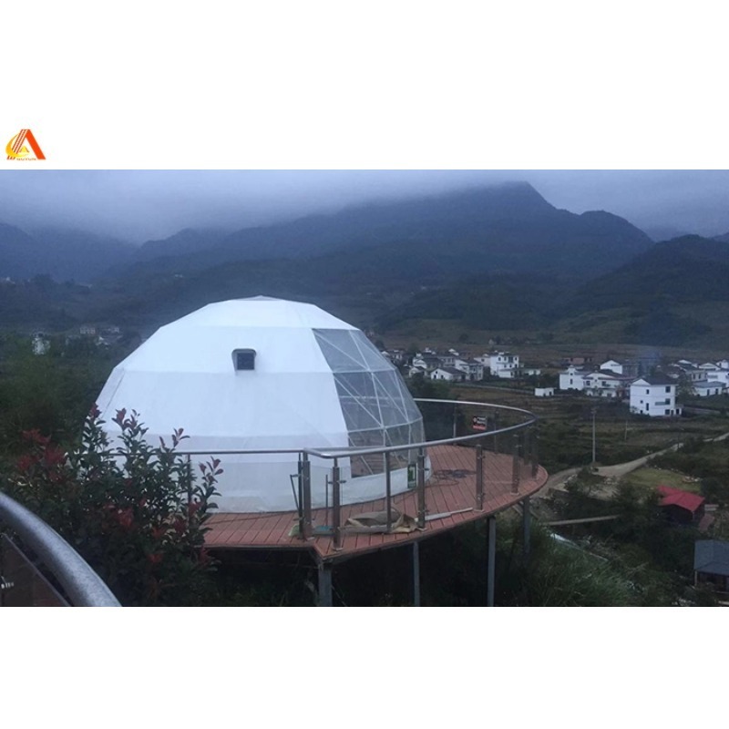 High quality 4M 5M 6M 7M 8M PVC Coated Geodesic Dome Tent House Kit White Tent bubble dome tent for sale