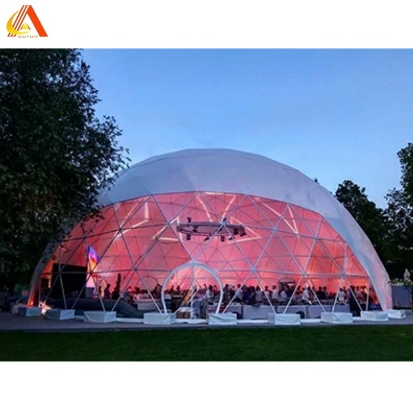 Factory Price Outdoor Trade Show Tent Hotel Garden Party Luxury Glamping Snow resistance PVC Winter Geodesic Glass Dome Tent