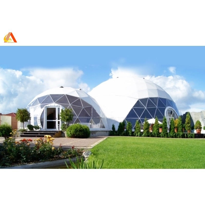 High quality 4M 5M 6M 7M 8M PVC Coated Geodesic Dome Tent House Kit White Tent bubble dome tent for sale