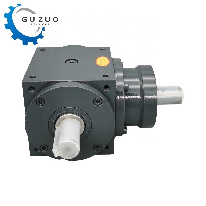 Guzuo High Quality 90 Degree Right Angle Spiral Bevel Helical Transmission Hole Output Steering Gearbox For Reduction