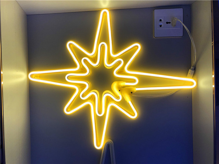 Christmas decoration hanging led neon double star