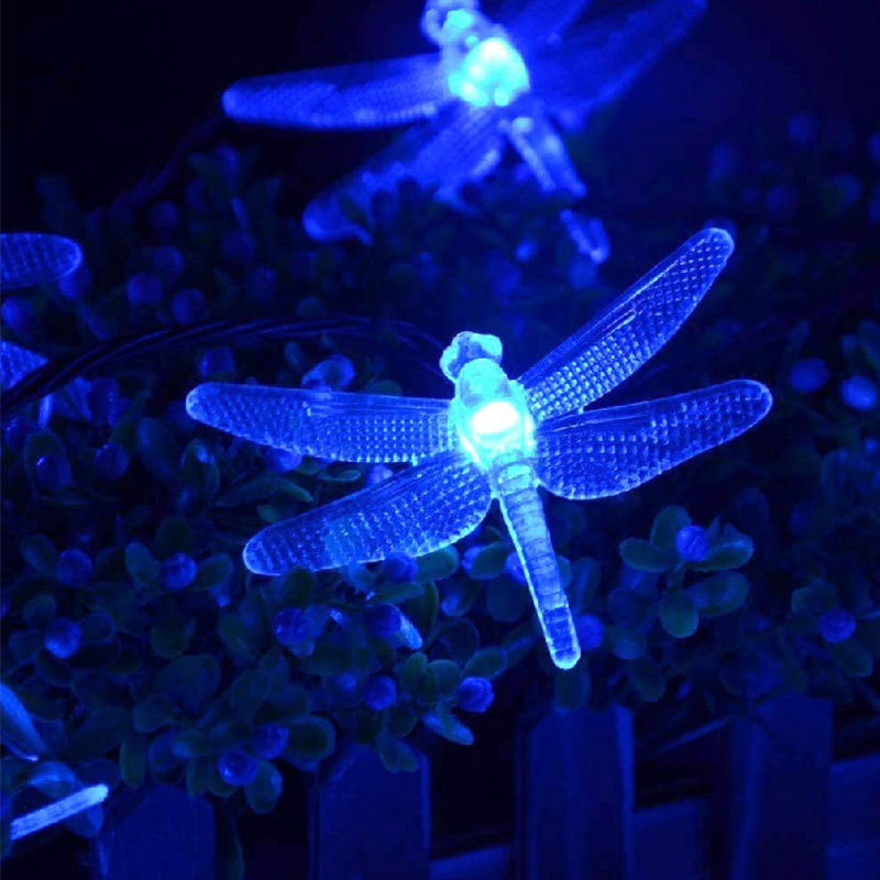 Solar Dragonfly String Lights Christmas Decoration Lights for Outdoor Indoor