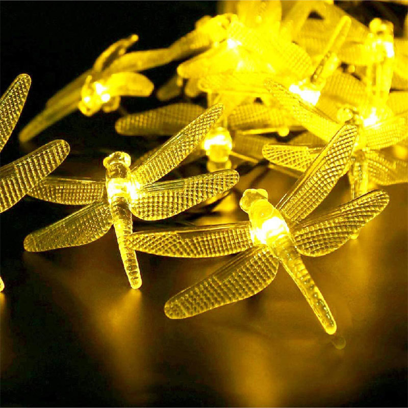 Solar Dragonfly String Lights Christmas Decoration Lights for Outdoor Indoor