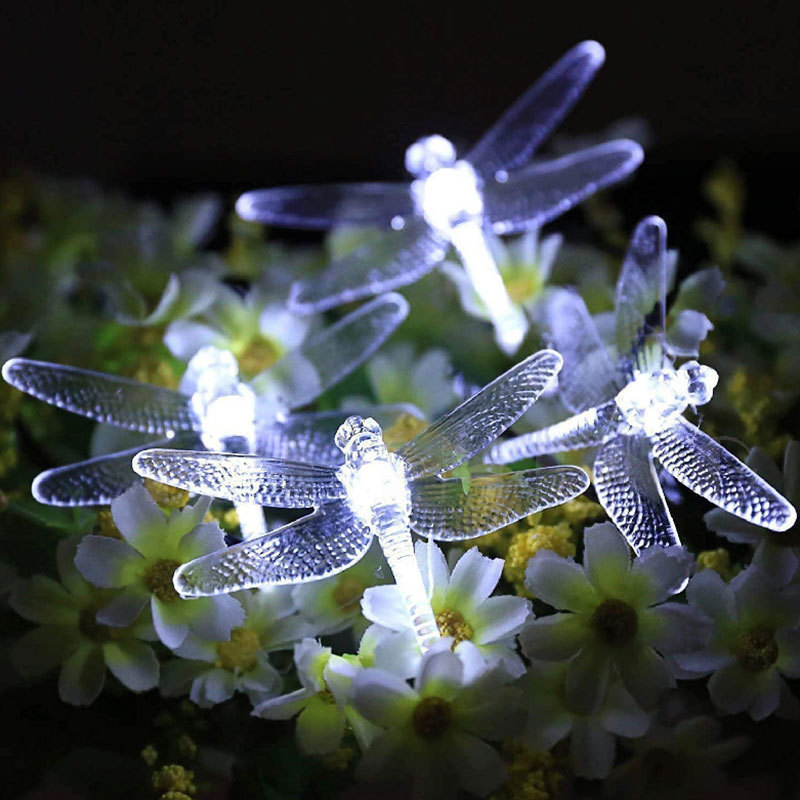 Solar Dragonfly String Lights Christmas Decoration Lights for Outdoor Indoor