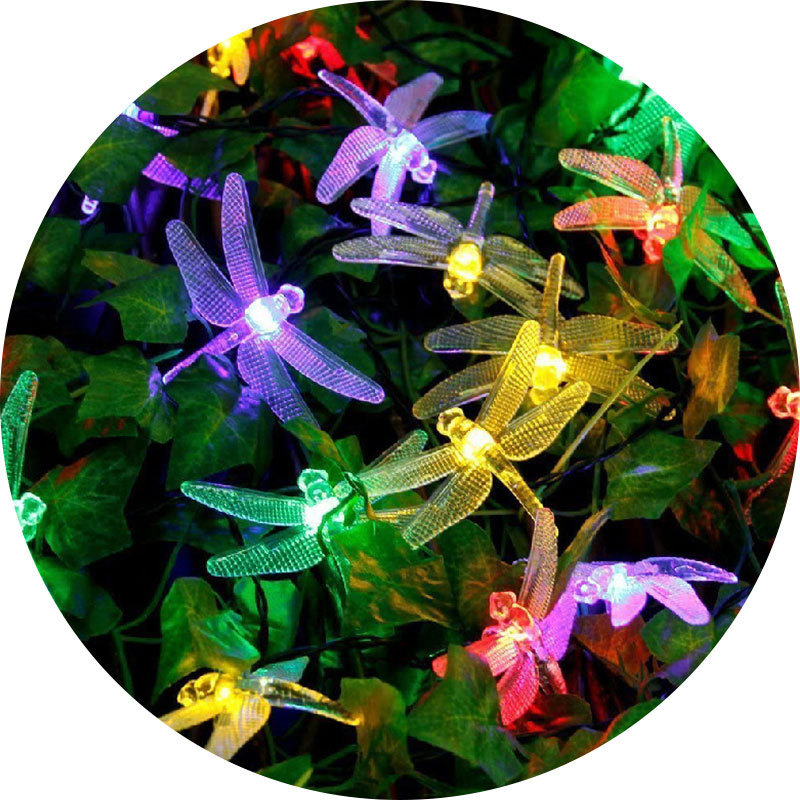 Solar Dragonfly String Lights Christmas Decoration Lights for Outdoor Indoor