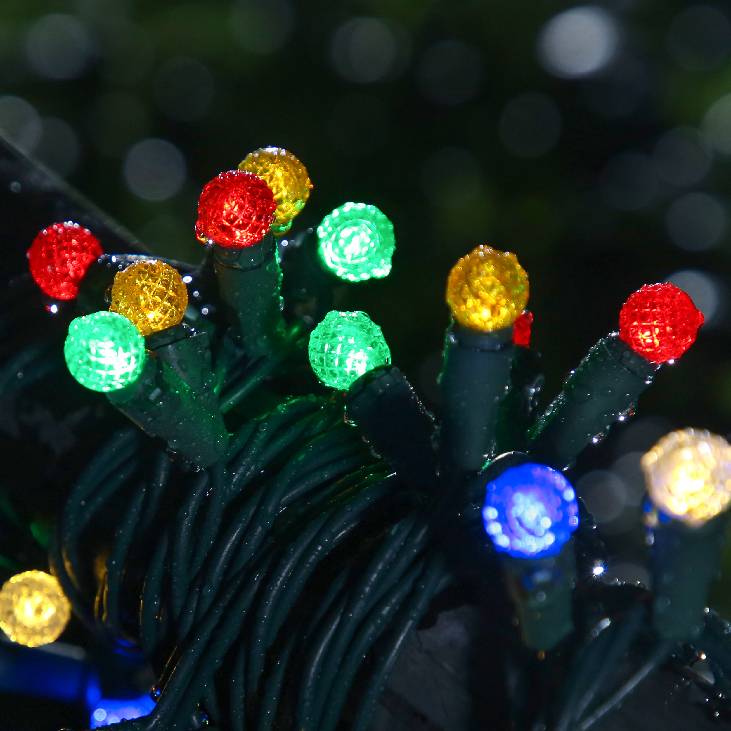 50 LED Outdoor Mini Globe Small Ball Christmas Lights G12 Christmas Tree Globe Lights String for Garden Fence Party Balcony