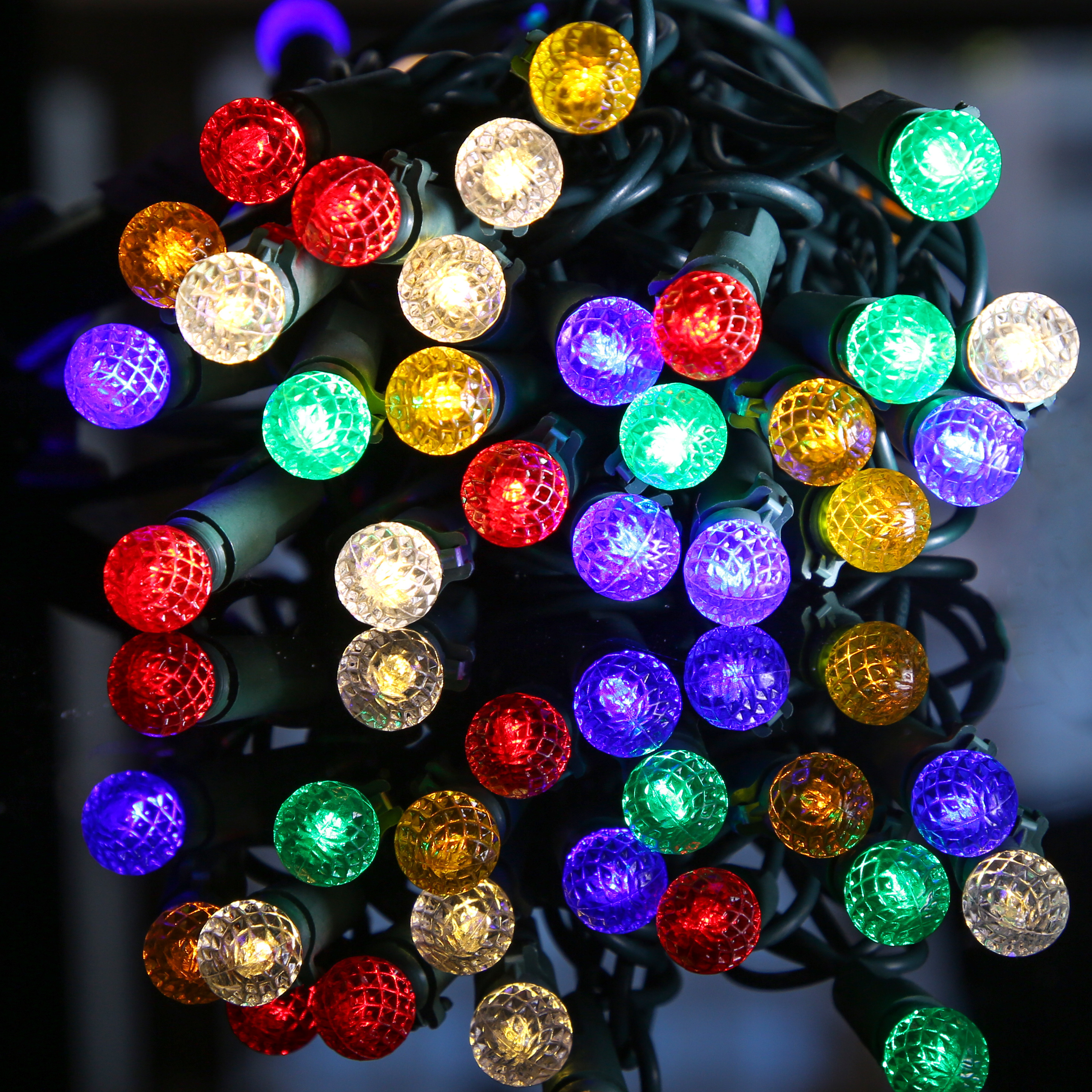 50 LED Outdoor Mini Globe Small Ball Christmas Lights G12 Christmas Tree Globe Lights String for Garden Fence Party Balcony