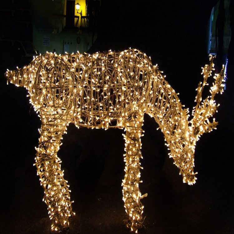 outdoor beautiful Decorative Lights High Quality Elk Shape Led Christmas large motif Light