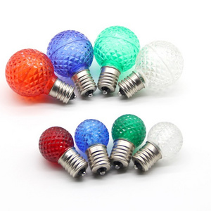 High Efficiency Christmas Light String Replacement G30 G40 LED Faceted Bulb Red Blue Green