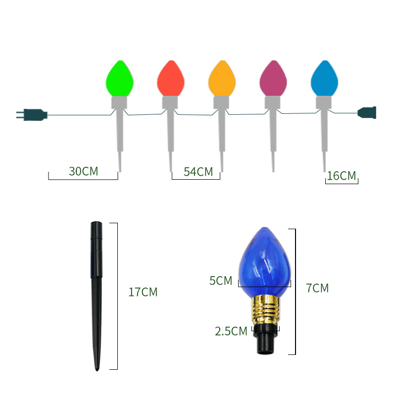 new multicolor led waterproof C9 christmas stake lights for outdoor garden light