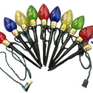 new multicolor led waterproof C9 christmas stake lights for outdoor garden light