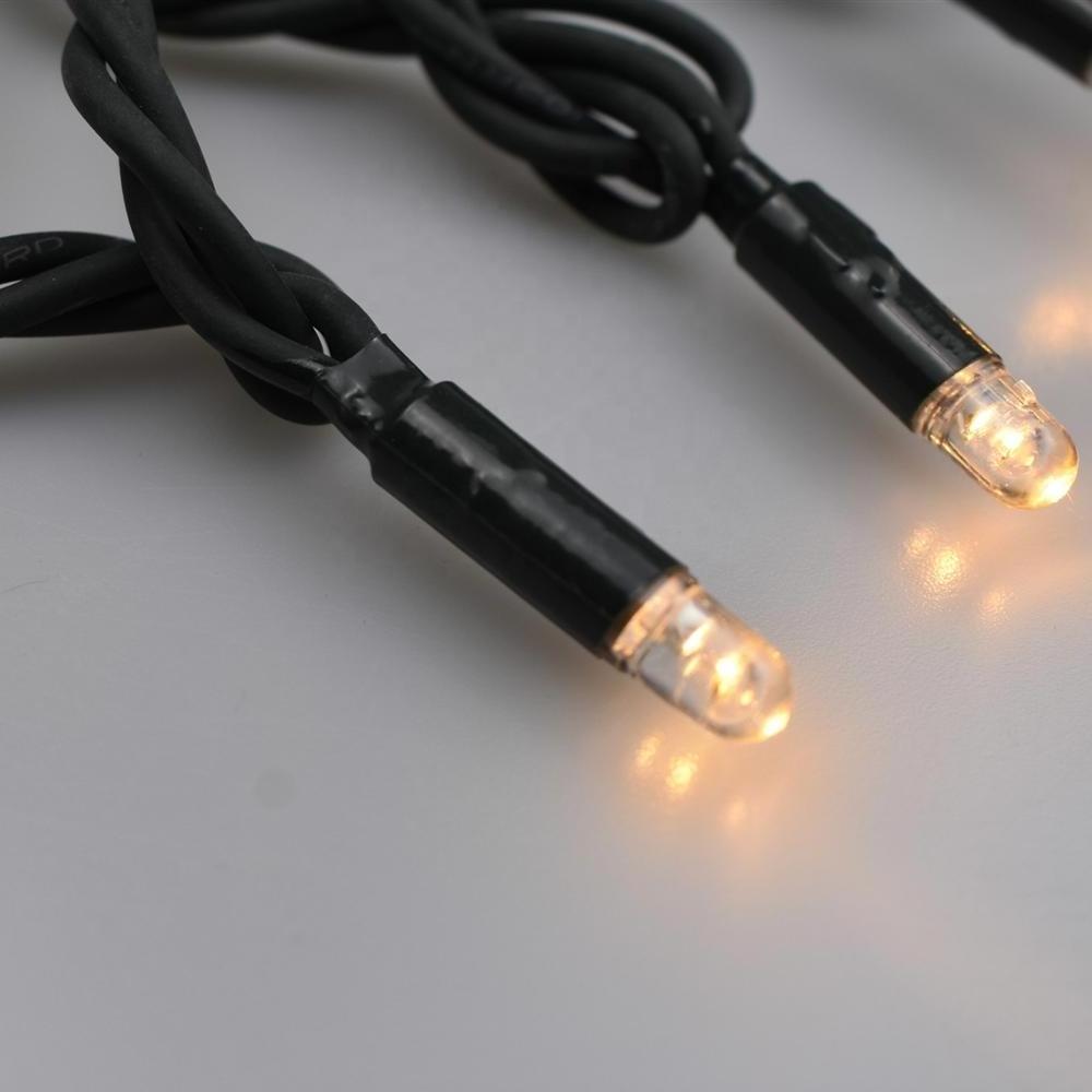 5m 10m 20m IP65 Black Rubber Cable Light String Warm White LED Garland Light Fairy Christmas Lights