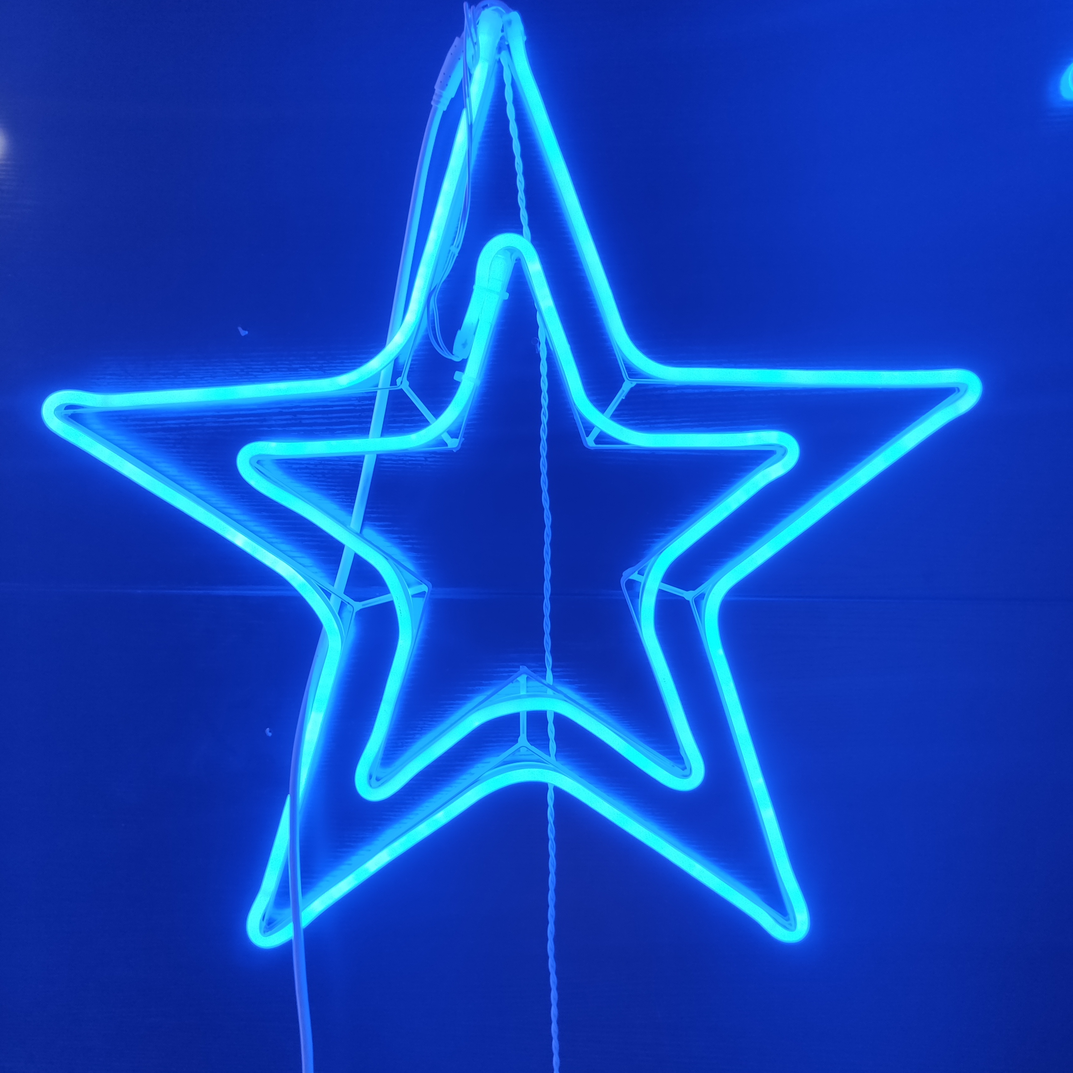 Christmas decoration hanging led neon double star