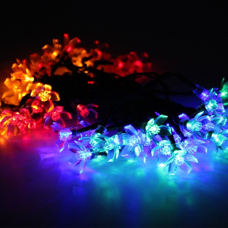 China anhui supplier led flower solar string light Christmas Garland String Decoration Lights