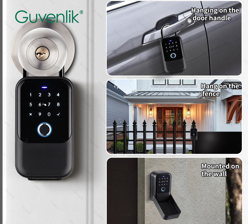 Guvenlik Ttlock Luxury Custom Fingerprint Password Car Window Hanging Smart Key Lock Box For Outside