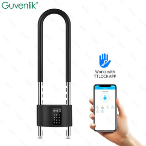 Guvenlik Candado Inteligente Bicycle TTlock App Recognition Smart Outdoor Fingerprint Biometric U-Shaped Padlock