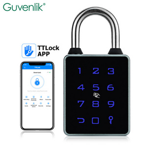 Guvenlik TTlock Tuya Wifi Touch Electronic Digital Smart Fingerprint Biometric Lock Padlock With Key